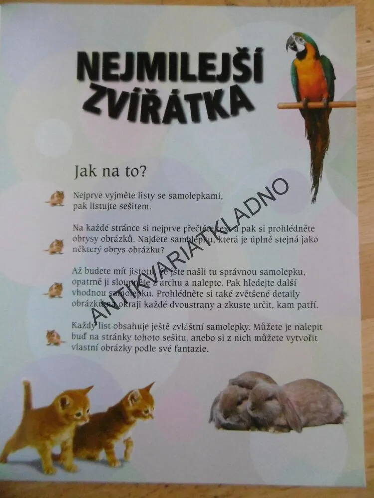 NEJMILEJŠÍ ZVÍŘÁTKA, AKTIVITY SE SAMOLEPKAMI, **an