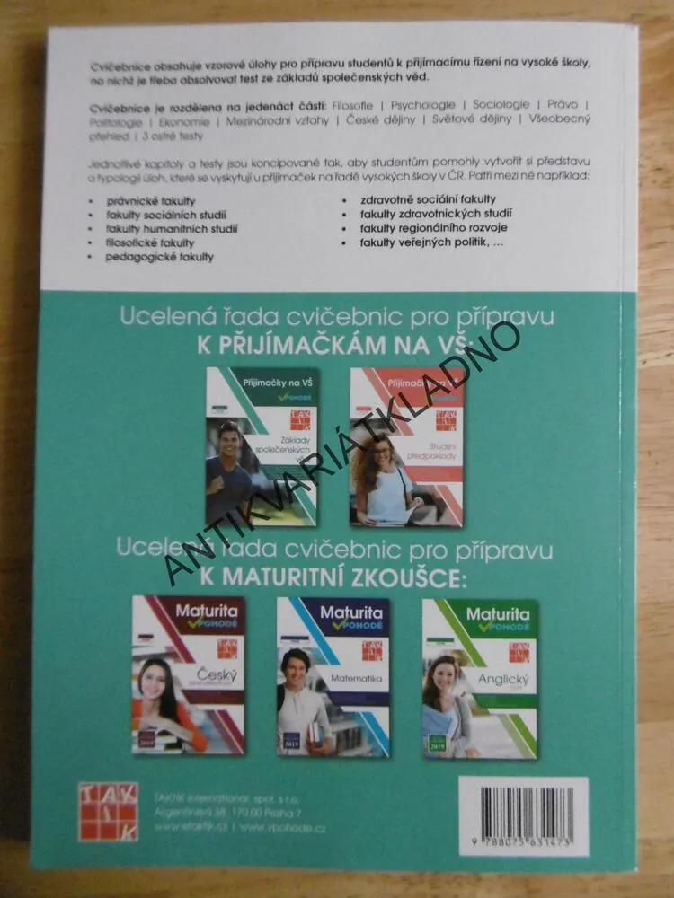 PŘIJÍMAČKY NA VŠ V POHODĚ, ZÁKLADY SPOLEČENSKÝCH VĚD