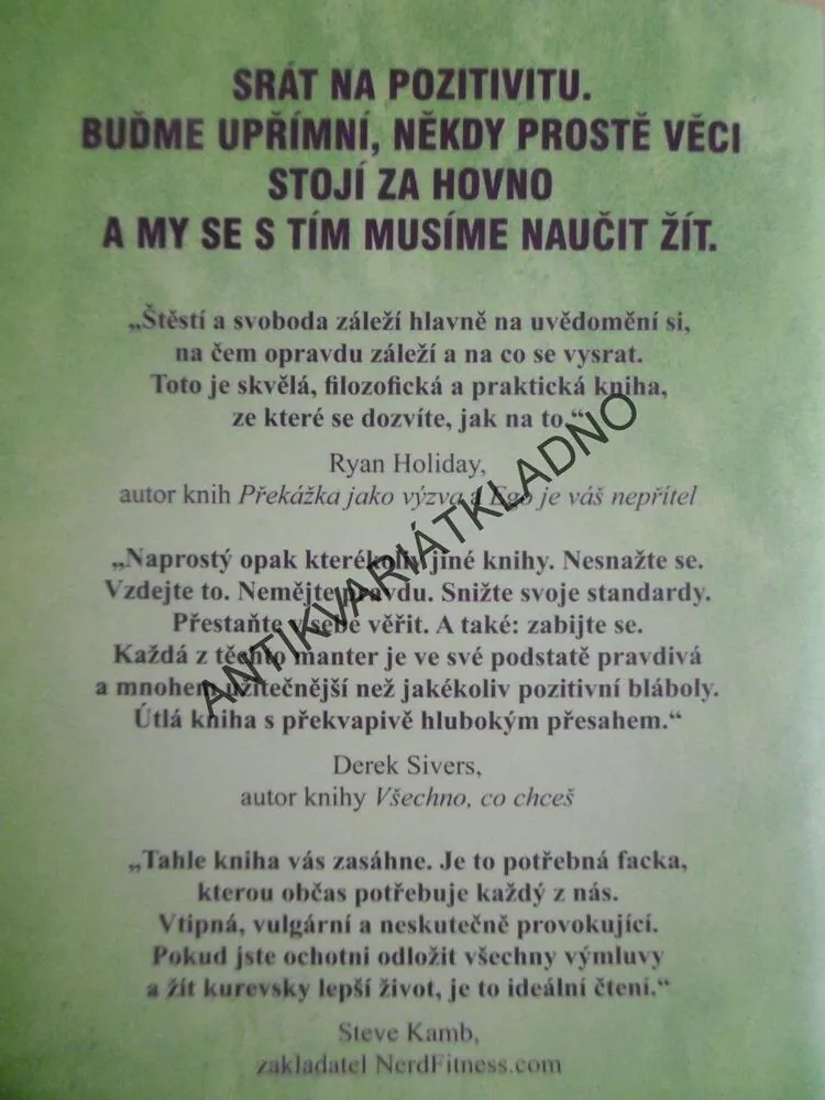 DŮMYSLNÉ UMĚNÍ JAK MÍT VŠECHNO U PRDELE, MARK MANSON, **an