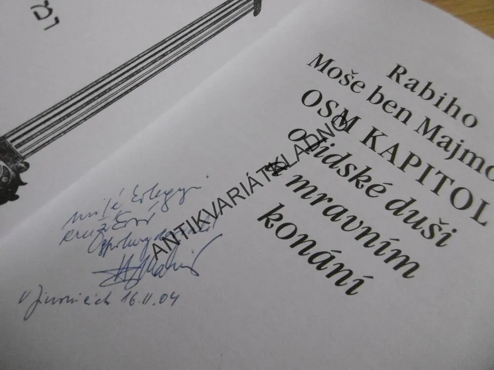 OSM KAPITOL O LIDSKÉ DUŠI A MRAVNÍM KONÁNÍ, RABIHO MOŠE BEN MAJMONA, **an