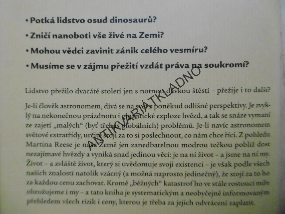 NAŠE POSLEDNÍ HODINA, MARTIN REES, **an
