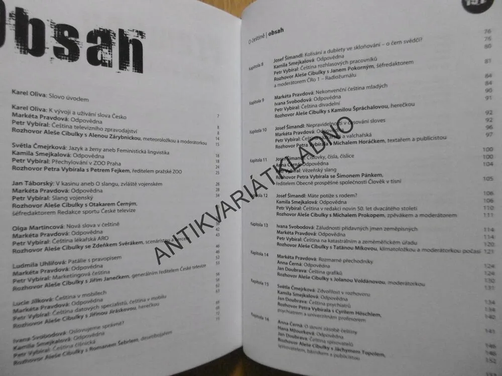 O ČEŠTINĚ, ALEŠ CIBULKA, **an