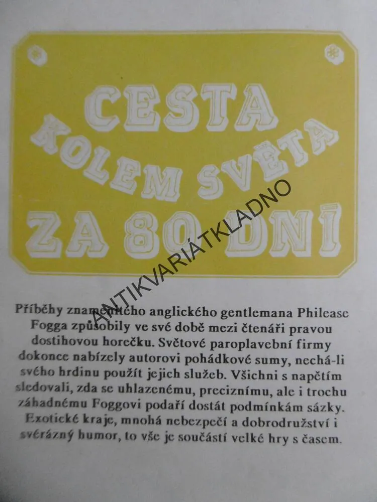 CESTA KOLEM SVĚTA ZA 80 DNÍ, JULES VERNE, **an
