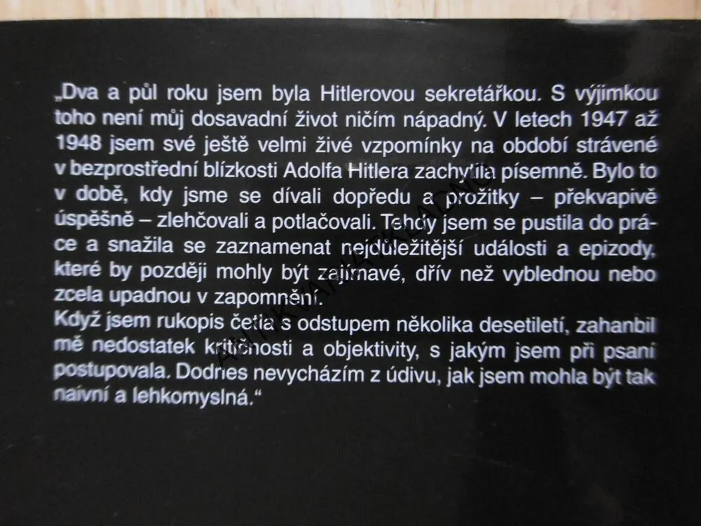 DO POSLEDNÍHO OKAMŽIKU, VZPOMÍNKY HITLEROVY SEKRETÁŘKY, TRAUDL JUNGEOVÁ, **an