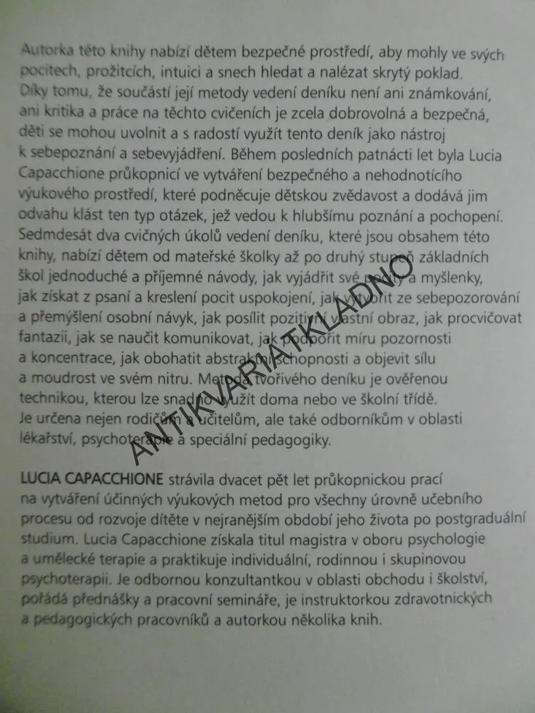 TVOŘIVÝ DENÍK PRO DĚTI, SPOLEČNÍK PRO RODIČE, UČITELE A VYCHOVATELE, LUCIA CAPACCHIONE, **an