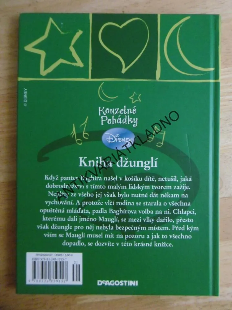 KNIHA DŽUNGLÍ, WALT DISNEY, BEZ CD, **an