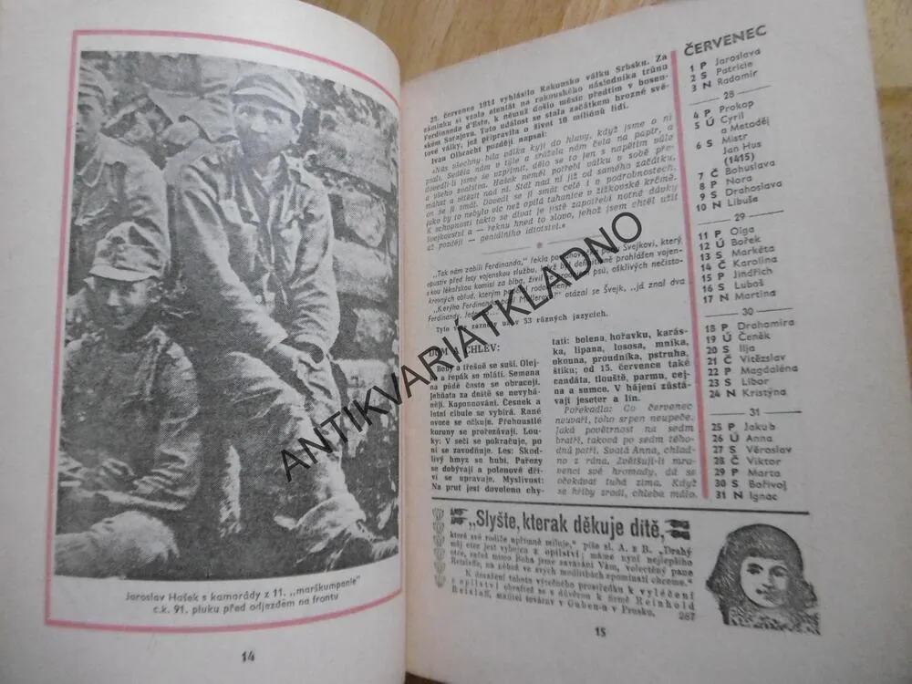 HAŠKŮV KALENDÁŘ 1883 - 1983, MINIKALENDÁŘ DIKOBRAZU, 1983