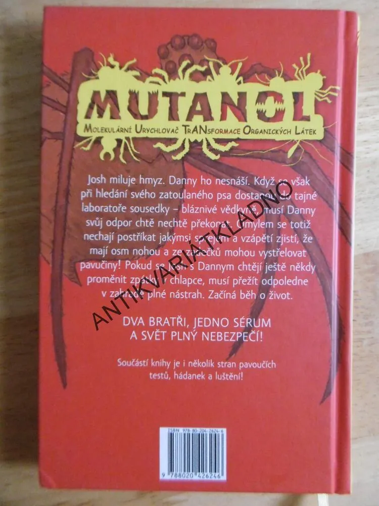 MUTANOL, MOLEKULÁRNÍ URYCHLOVAČ TRANSFORMACE ORGANICKÝCH LÁTEK, PAVOUČÍ PANIKA, ALI SPARKESOVÁ, **an