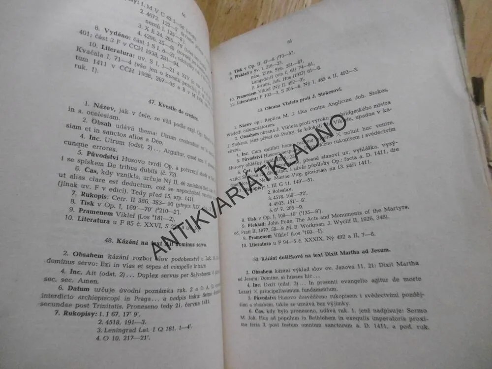 LITERÁRNÍ ČINNOST M. J. HUSI, F. M. BARTOŠ, **an