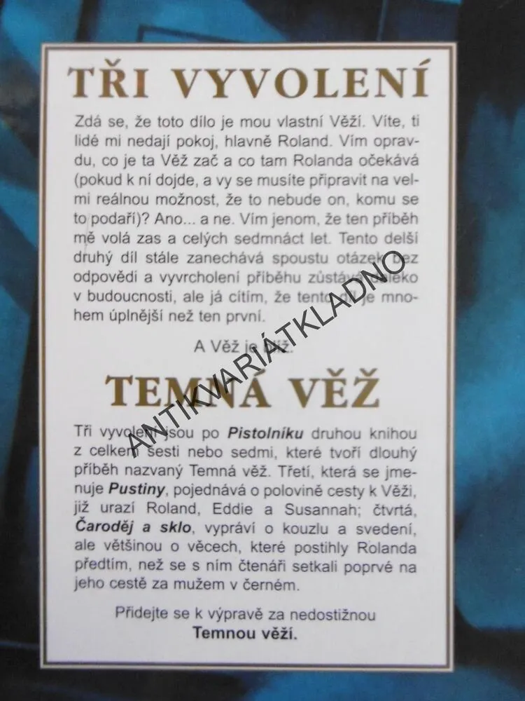 TŘI VYVOLENÍ, STEPHEN KING, **an