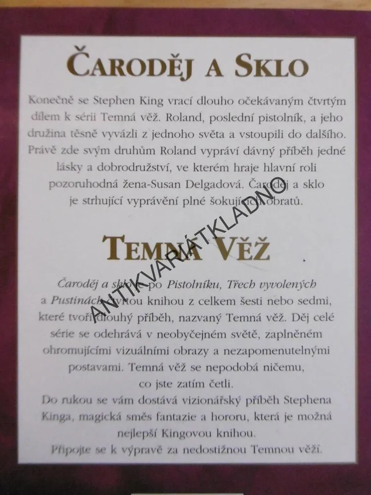 ČARODĚJ A SKLO, STEPHEN KING, **an