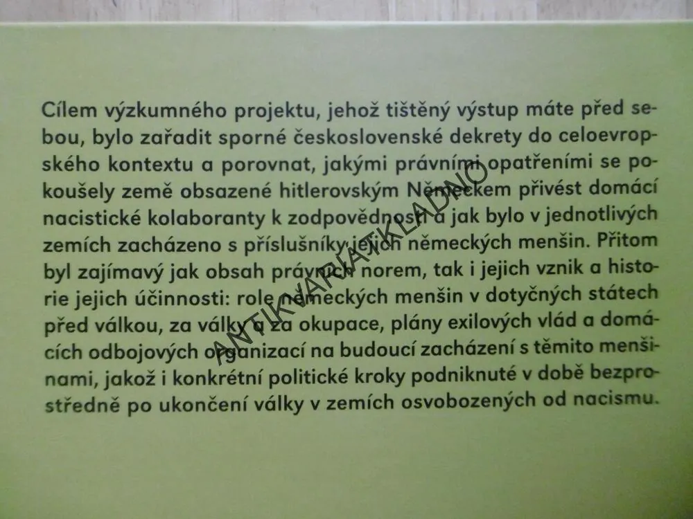 NĚMECKÉ MENŠINY V PRÁVNÍCH NORMÁCH, 1938 - 1948, JIŘÍ PEŠEK A KOLEKTIV, **an