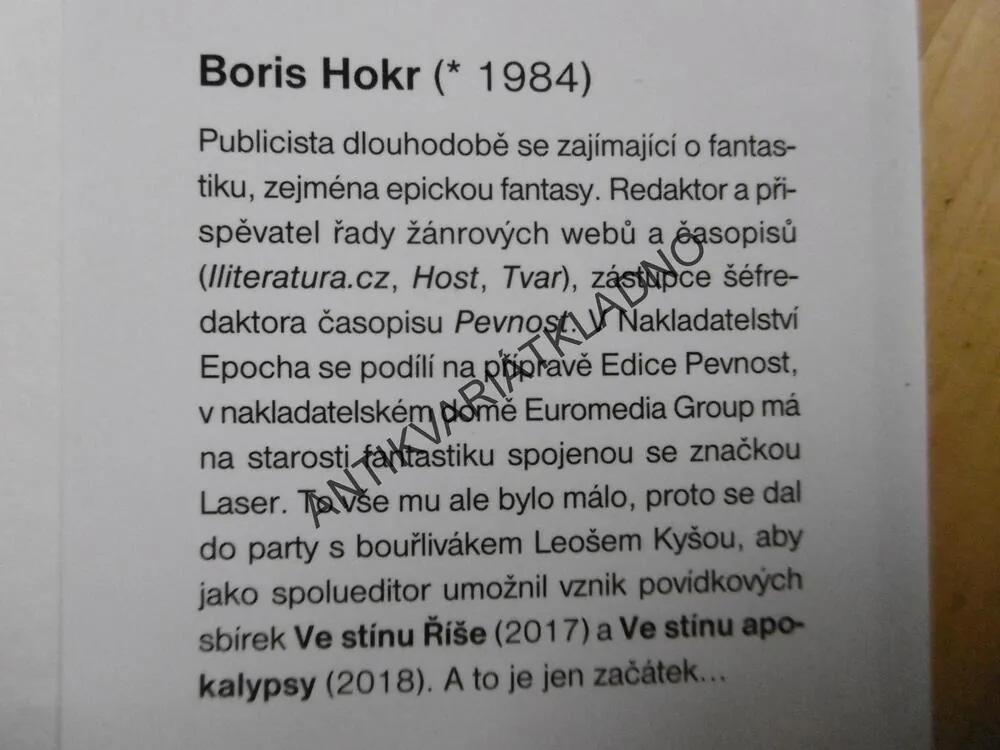 VE STÍNU APOKALYPSY, ANTOLOGIE ČESKÉ FANTASTIKY, FRANTIŠEK KOTLETA, **an