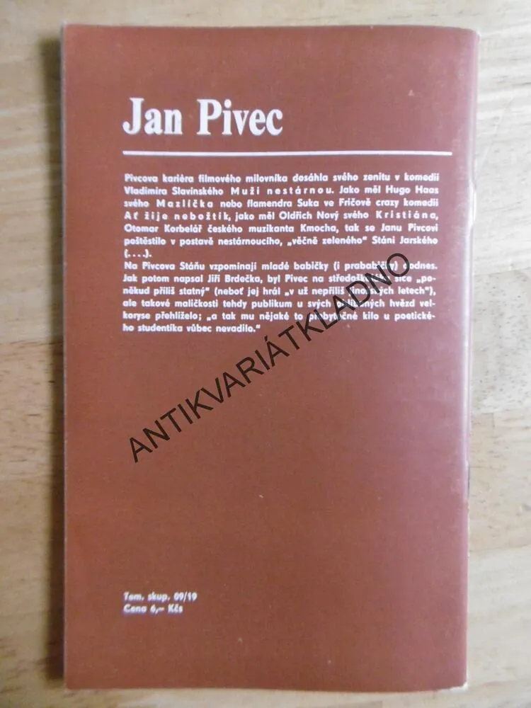 JAN PIVEC, ČS FILMOVÝ ÚSTAV