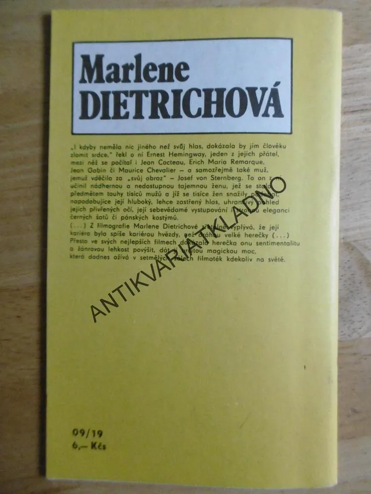 MARLENE DIETRICHOVÁ, ČS FILMOVÝ ÚSTAV