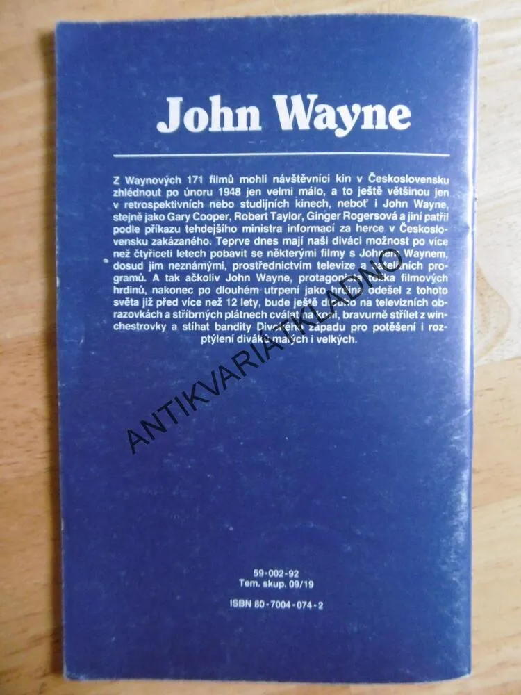 JOHN WAYNE, ČESKÝ FILMOVÝ ÚSTAV
