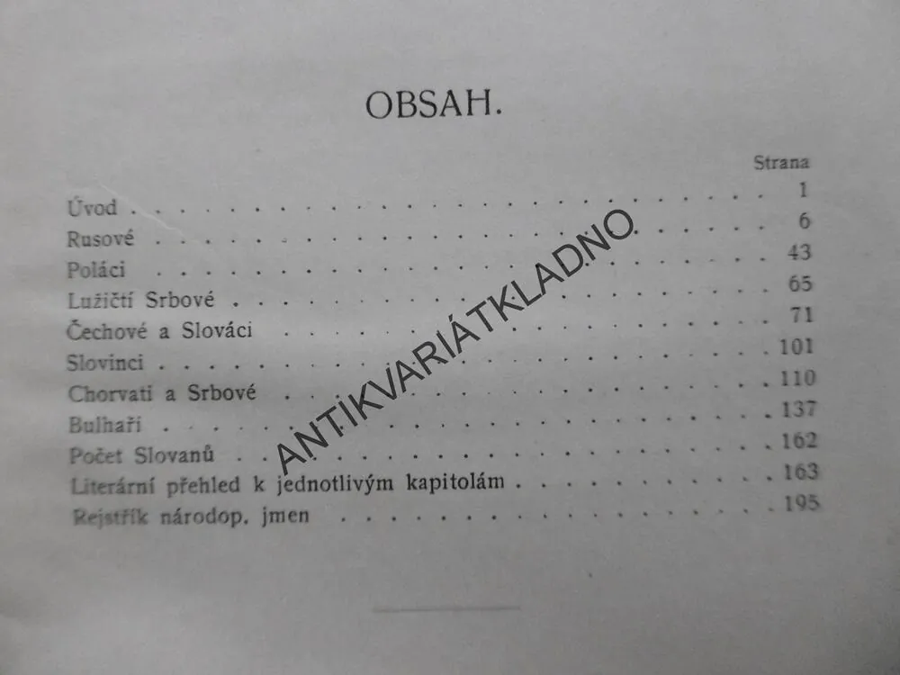 SLOVANSKÝ SVĚT, NIEDERLE, ZEMĚPISNÝ A STATSICKÝ OBRAZ SOUČASNÉHO SLOVANSTVA 1909
