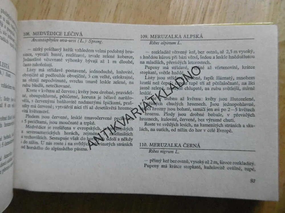 NAŠE STROMY A KEŘE, ALOIS MIKULA, **an