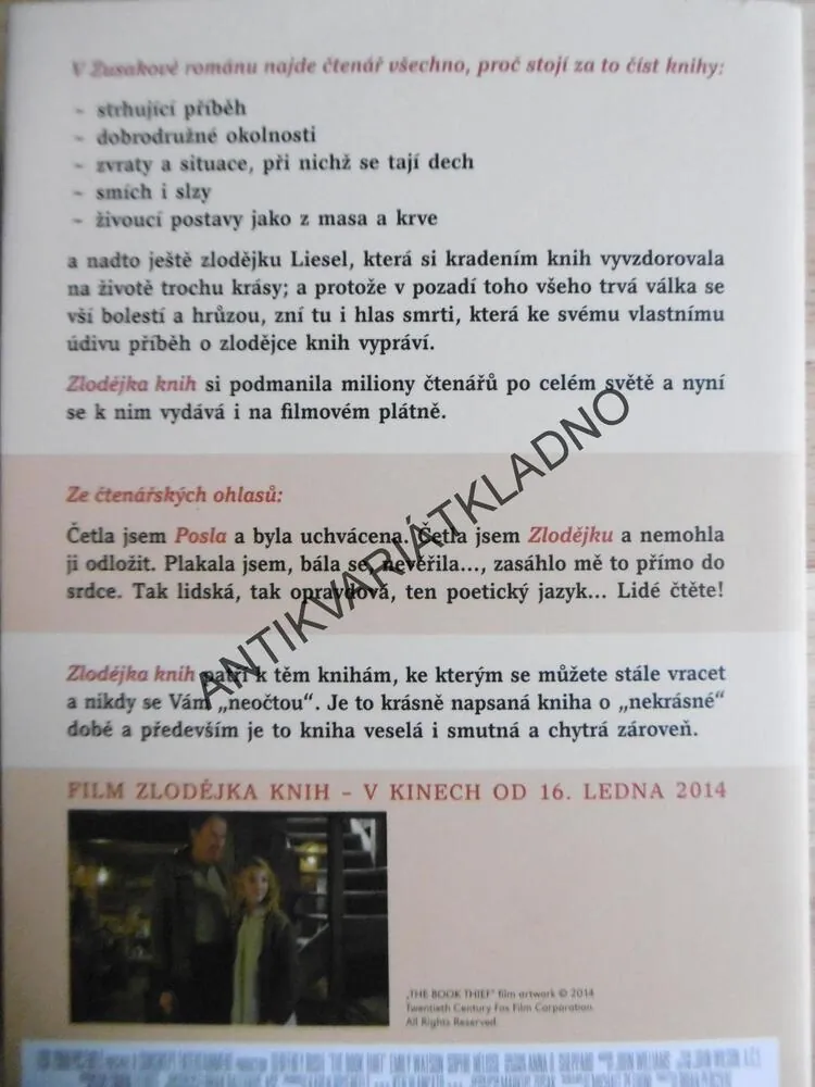 ZLODĚJKA KNIH, MARKUS ZUSAK