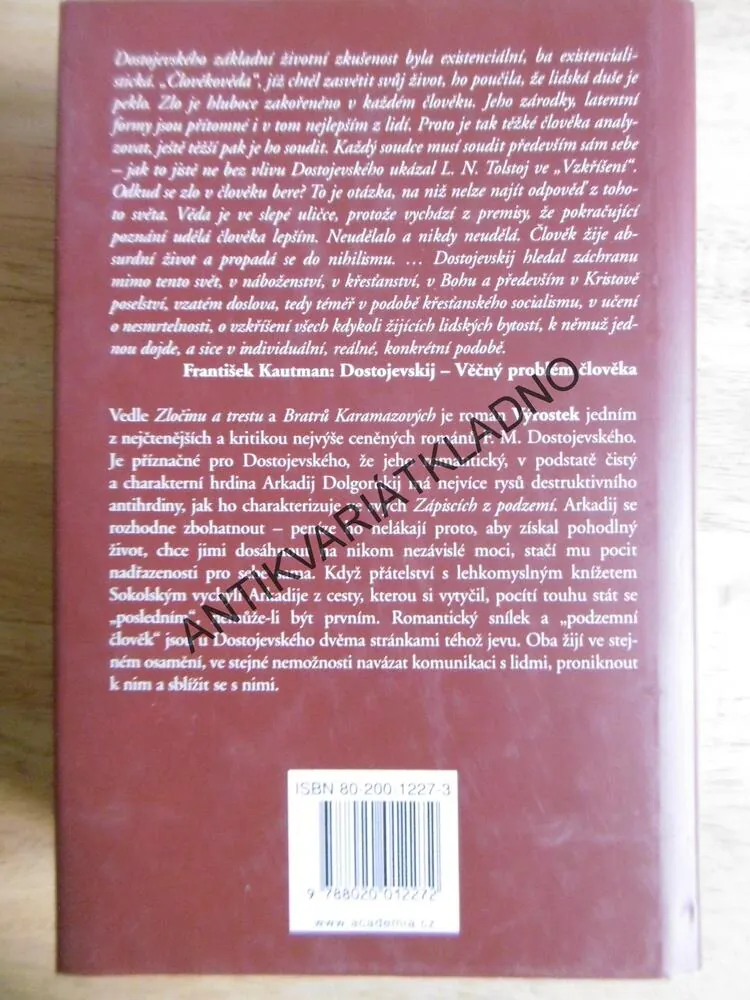 VÝROSTEK, FJODOR MICHAJLOVIČ DOSTOJEVSKIJ