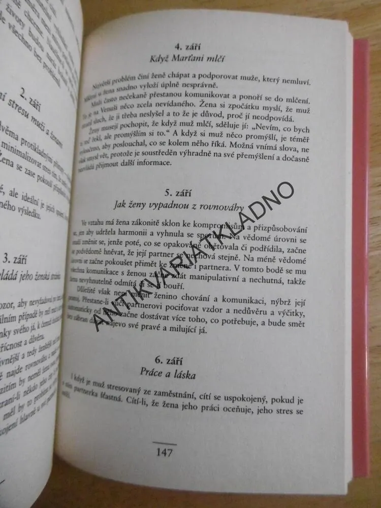 MUŽI JSOU Z MARSU, ŽENY JSOU Z VENUŠE, MILOSTNÝ KALENDÁŘ, JOHN GRAY, **an