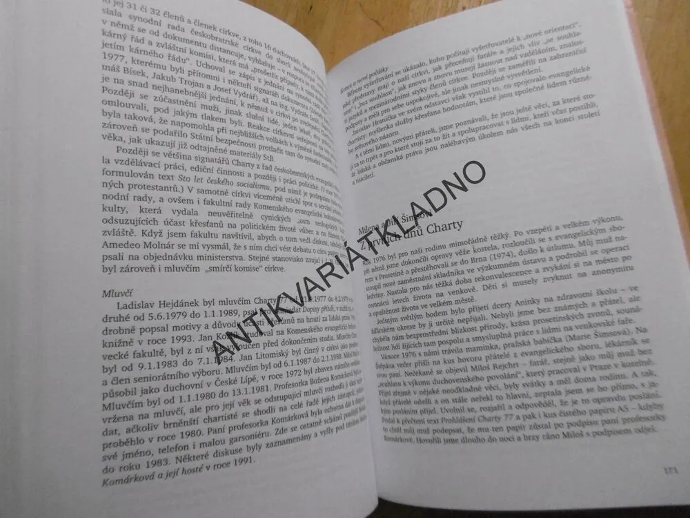CHARTA 77 OČIMA SOUČASNÍKŮ PO DVACETI LETECH, **an