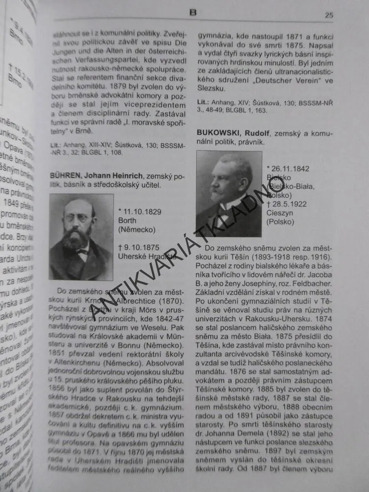 BIOGRAFICKÝ SLOVNÍK SLEZSKA A SEVERNÍ MORAVY, **an