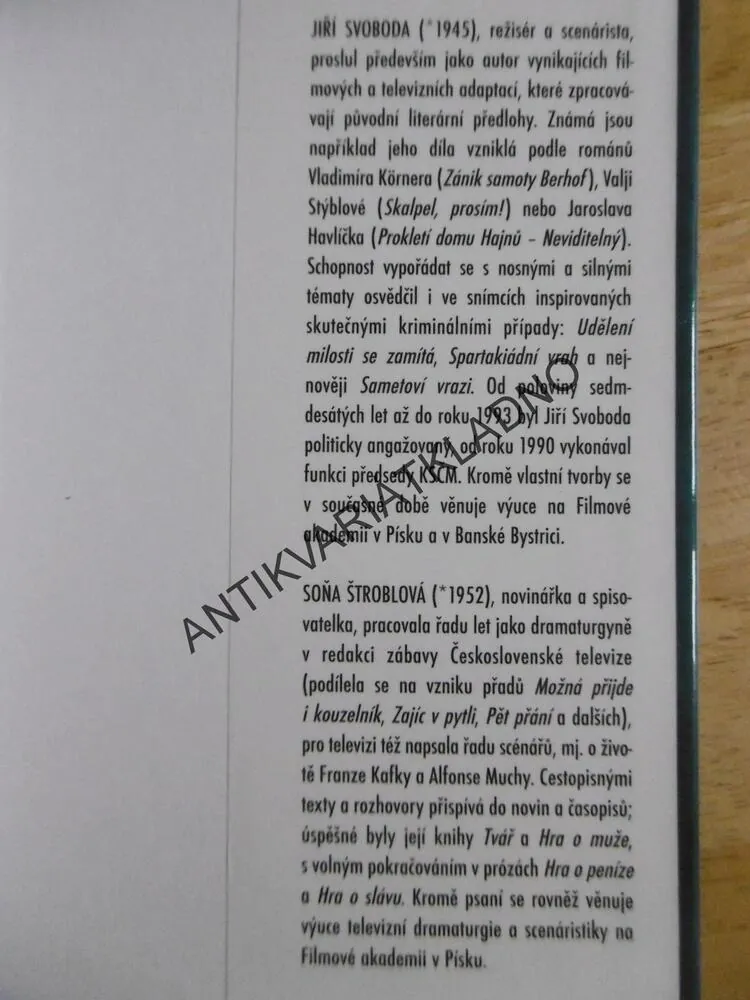 SAMETOVÍ VRAZI, JIŘÍ SVOBODA, SOŇA ŠTROBLOVÁ, **an