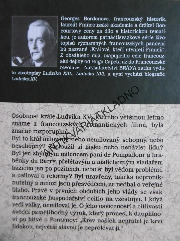 LUDVÍK XV., MILOVANÝ - NEMILOVANÝ KRÁL, GEORGES BORDONOVE, **an