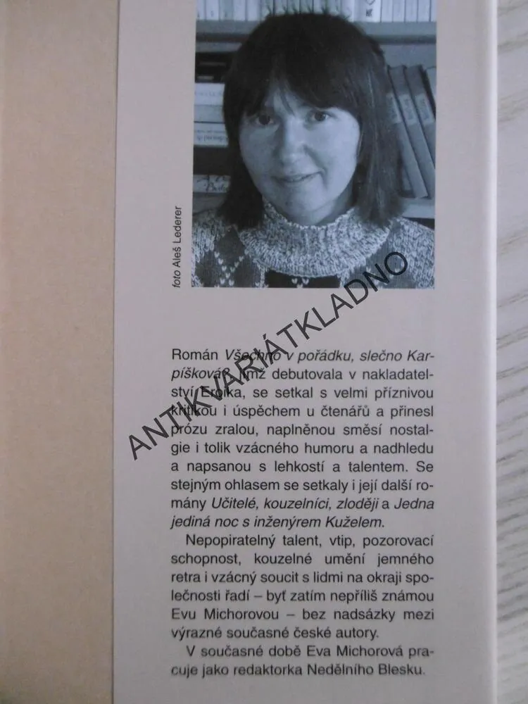 VŠECHNO V POŘÁDKU, SLEČNO KARPÍŠKOVÁ?, EVA MICHOROVÁ, **an