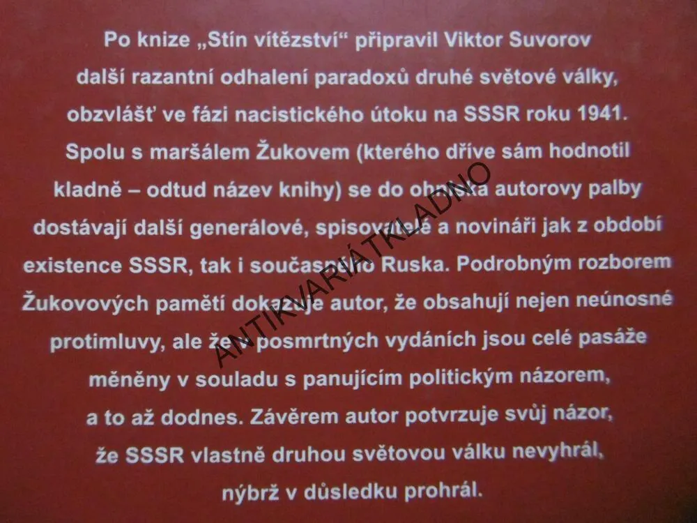 BERU SVÁ SLOVA ZPĚT, VIKTOR SUVOROV, **an