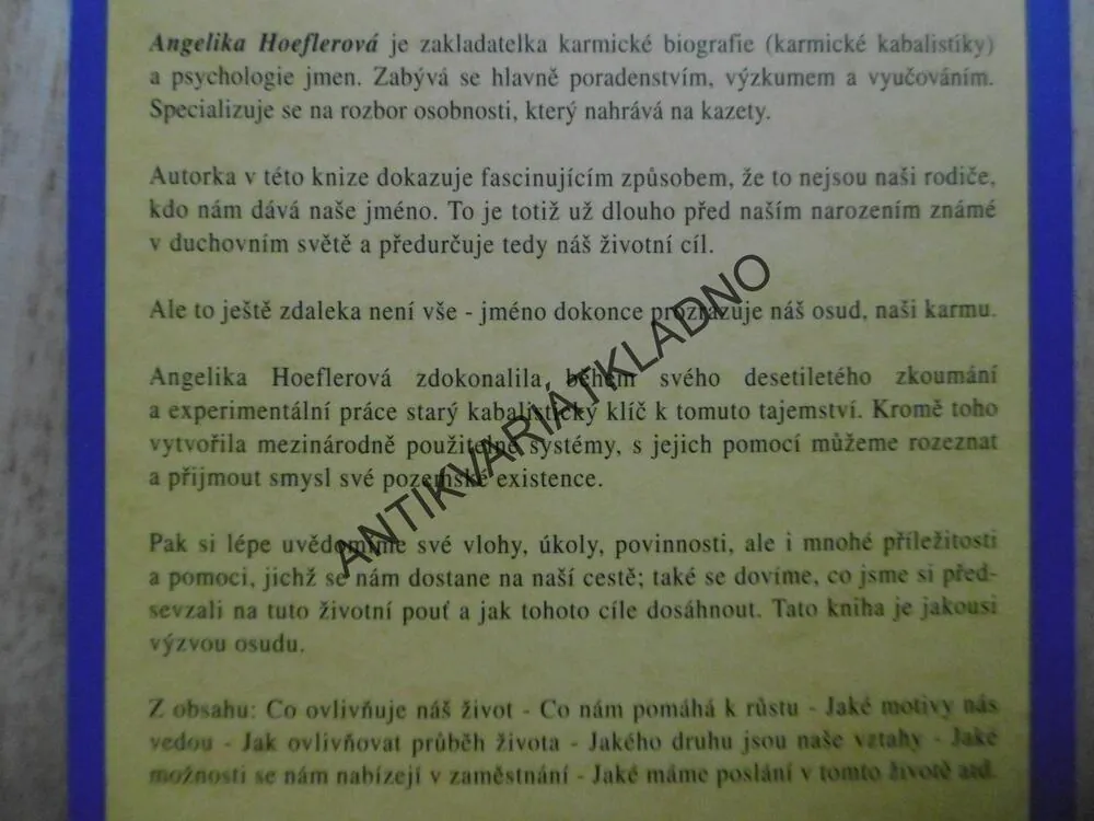 NUMEROLOGIE A KARMA, HOEFLER, KARMICKÁ KABALISTIKA,