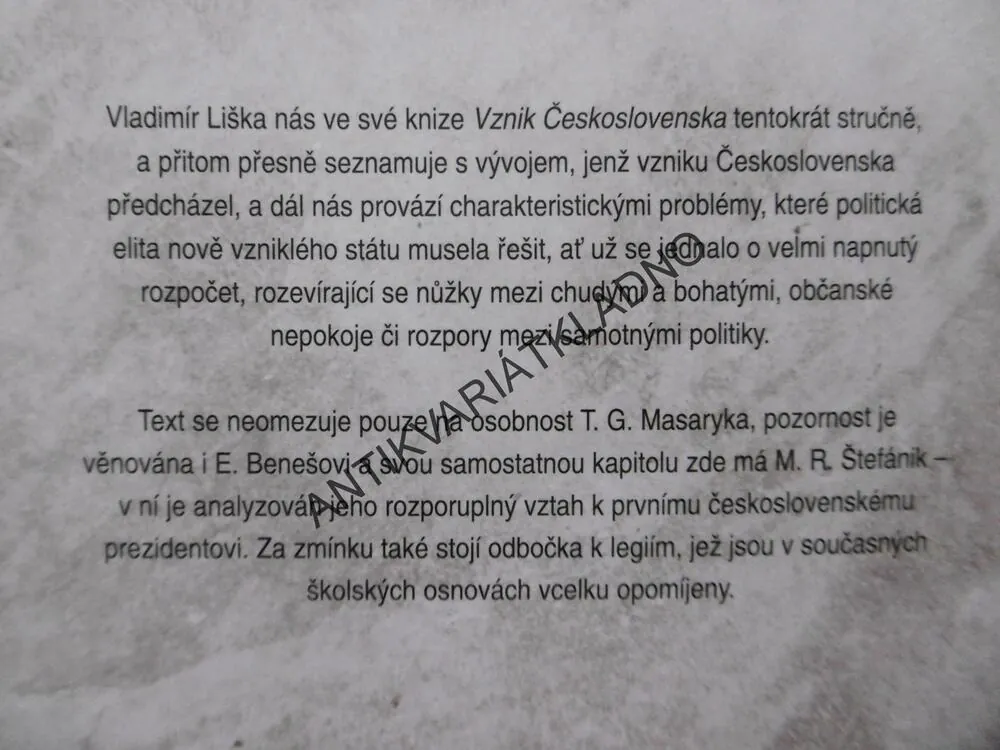 VZNIK ČESKOSLOVENSKA 1918, VLADIMÍR LIŠKA, , **an