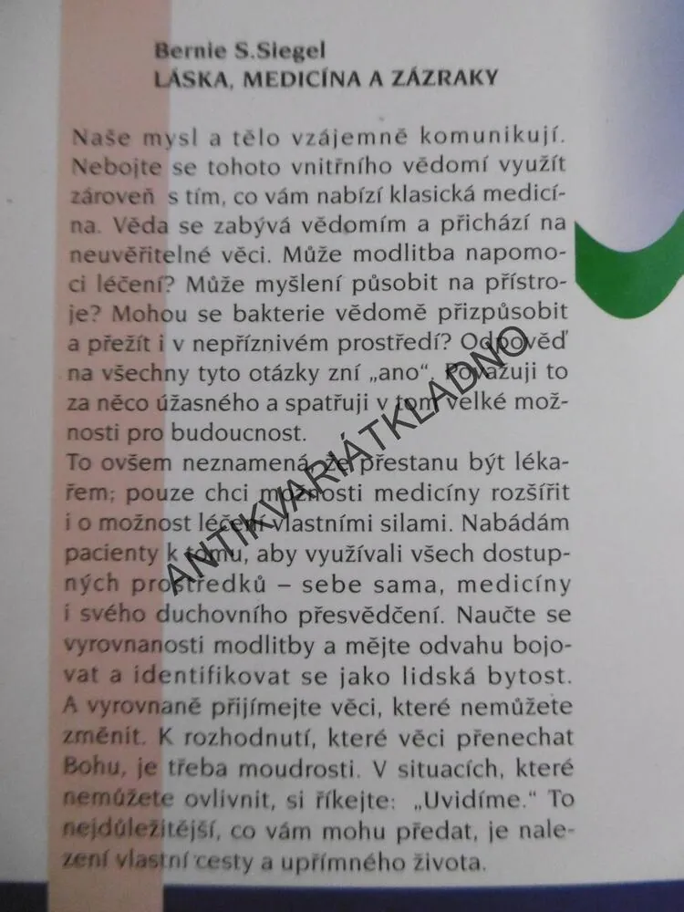 LÁSKA, MEDICÍNA A ZÁZRAKY, MUDR. BERNIE SIEGEL, **an