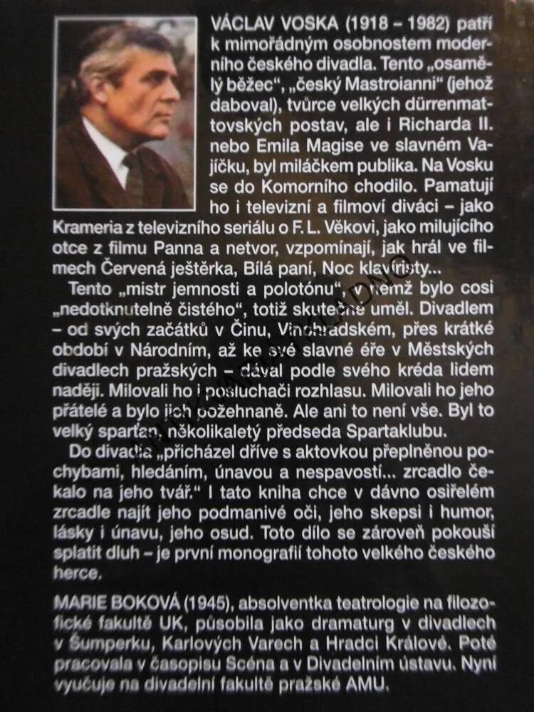 VÁCLAV VOSKA, INTELEKT A SRDCE, MARIE BOKOVÁ, **an