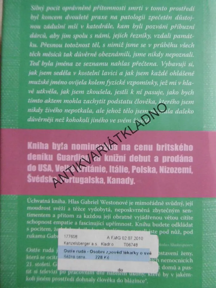 OSTŘE RUDÁ, GABRIEL WESTONOVÁ, **an