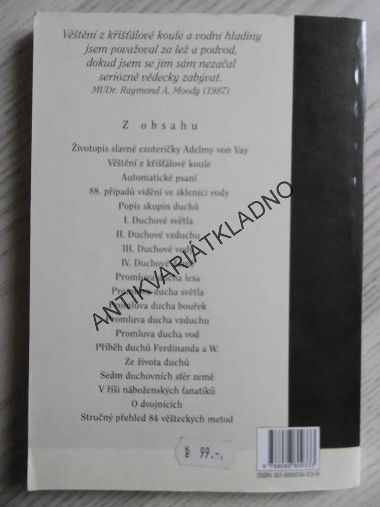 UMĚNÍ VĚŠTIT, VIDĚNÍ VE SKLENICI VODY, ADELMA VON VAY, **an