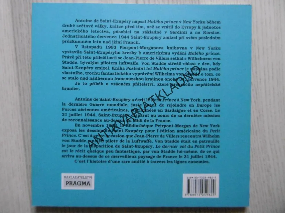 POSLEDNÍ LET MALÉHO PRINCE, JEAN-PIERRE DE VILLERS, **an