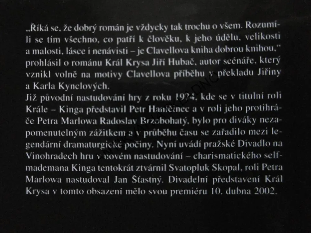 KRÁL KRYSA, JAMES CLAVELL, **an