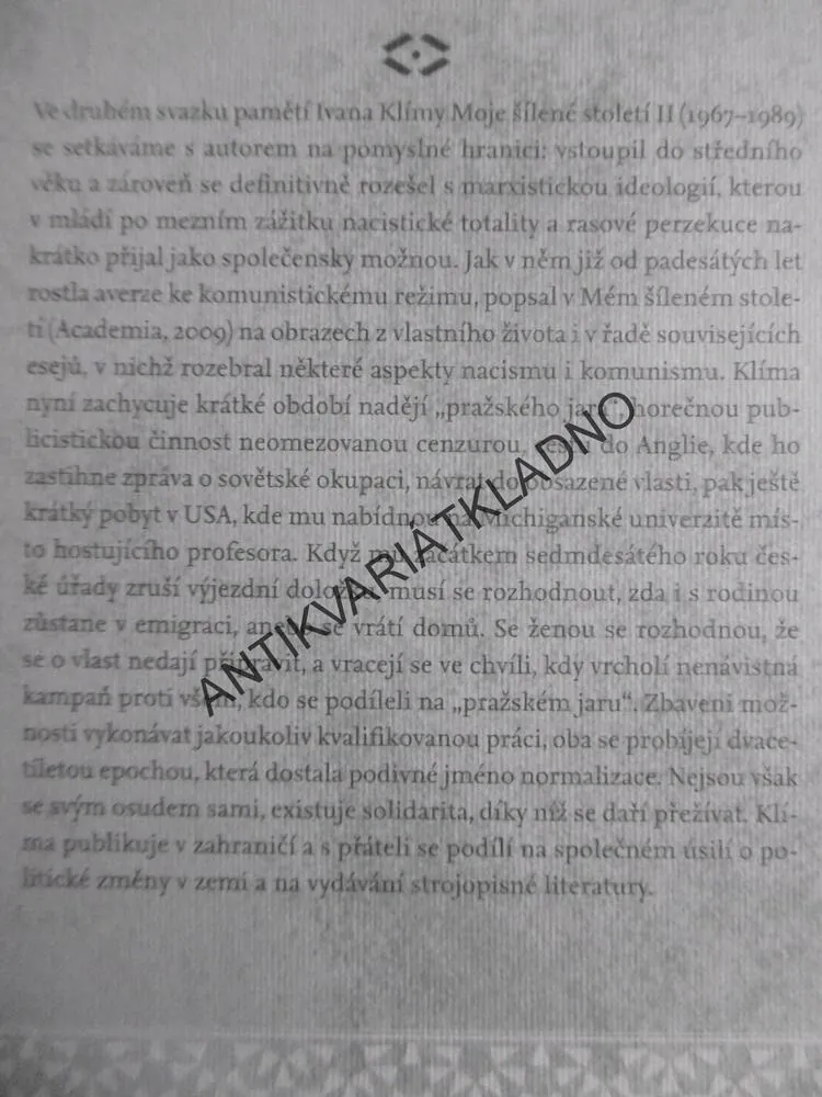 MOJE ŠÍLENÉ STOLETÍ II, IVAN KLÍMA, **an