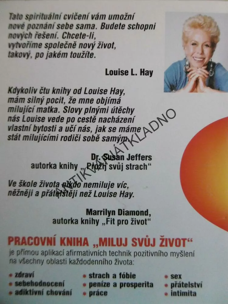 MILUJ SVŮJ ŽIVOT, PRACOVNÍ KNIHA, LOUISE L.HAY, **an