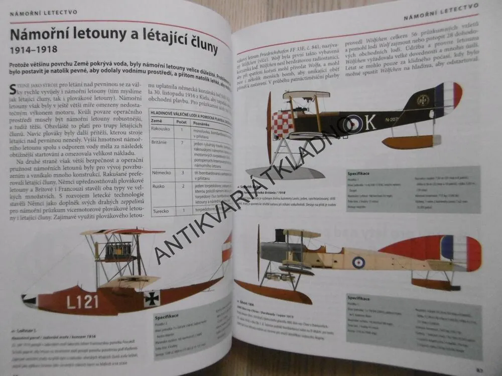 LETADLA 1. SVĚTOVÉ VÁLKY 1914 - 1918, **an