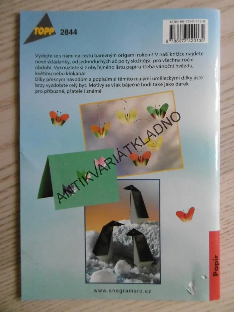 ORIGAMI, SKLÁDANKY Z PAPÍRU,**an 