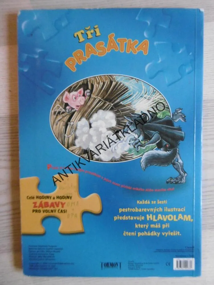 TŘI PRASÁTKA, KNIHA S 6X PUZZLE, **an