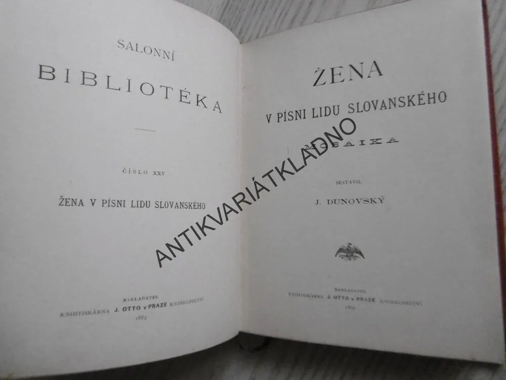 ŽENA V PÍSNI, SALONNÍ BIBLIOTÉKA XXV, J. DUNOVSKÝ, **an