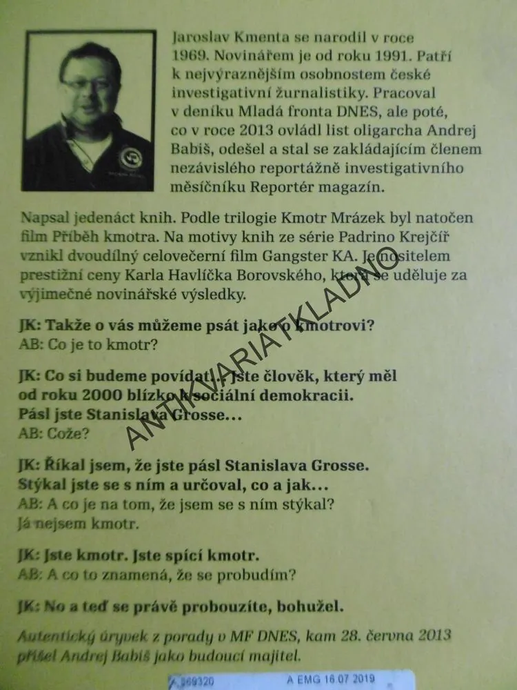 BOSS BABIŠ, JAROSLAV KMENTA, **an