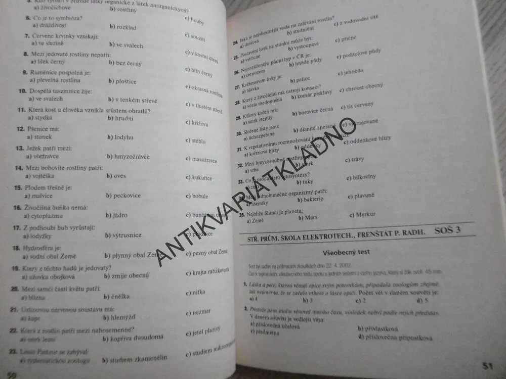 TESTY ZE VŠEOBECNÝCH ZNALOSTÍ 2003