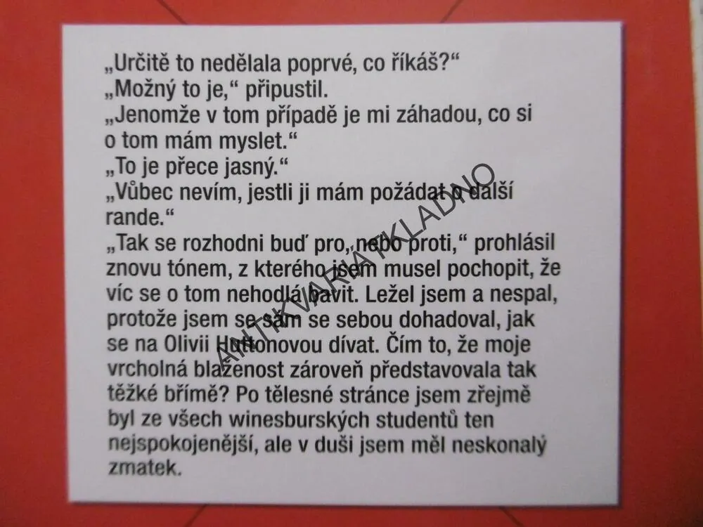 ROZHOŘČENÍ, PHILIP ROTH, **an
