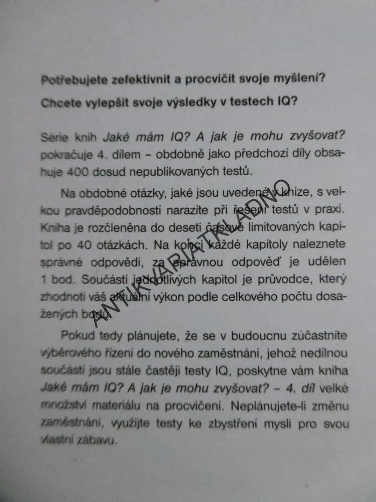 JAKÉ MÁM IQ A JAK JE MOHU ZVYŠOVAT, DÍL 4., **an