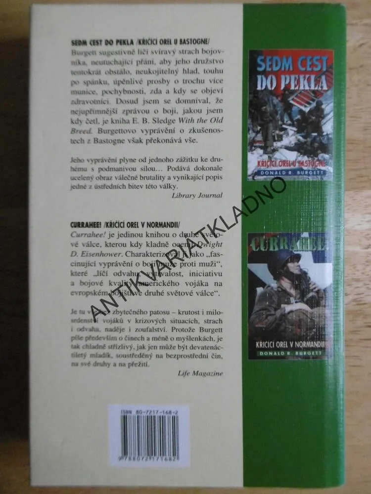 CESTA DO ARNHEMU, KŘIČÍCÍ OREL V HOLANDSKU, DONALD, R. BURGETT